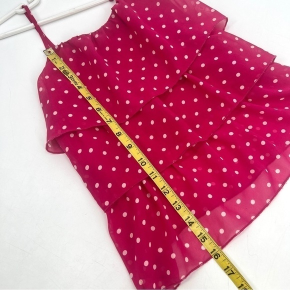THE CHILDREN'S PLACE Girl's Pink & White Polka Dot Tiered Tank Top Size M - Picture 7 of 8